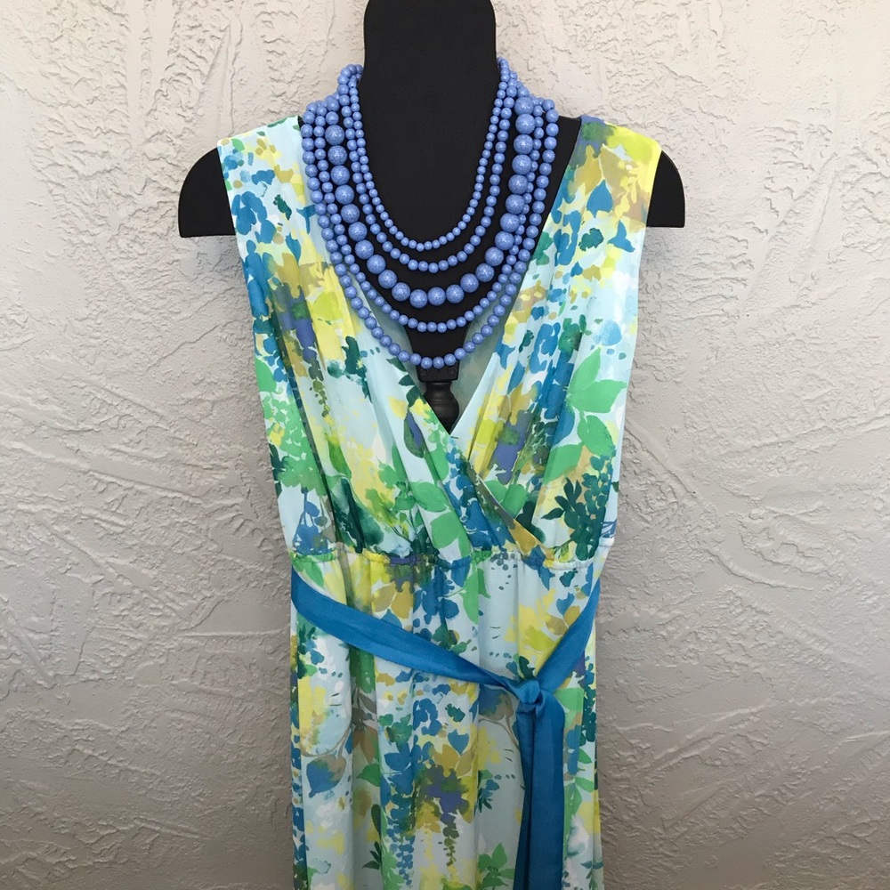 NWT - Lane Bryant Muted Floral Faux Wrap Dress